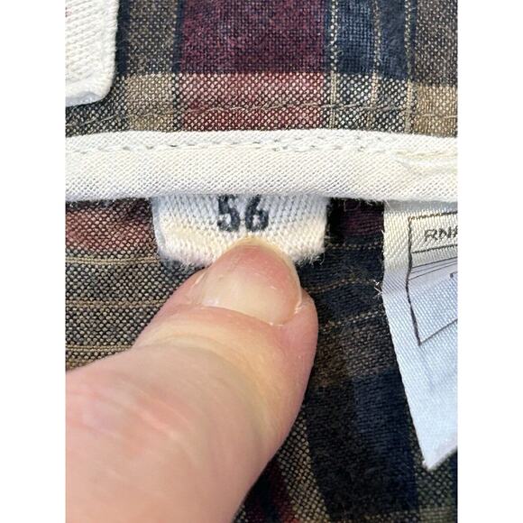 Men's Cargo Shorts Size 56 10" Inseam 100% Cotton Plaid Preppy Academia - Picture 5 of 11